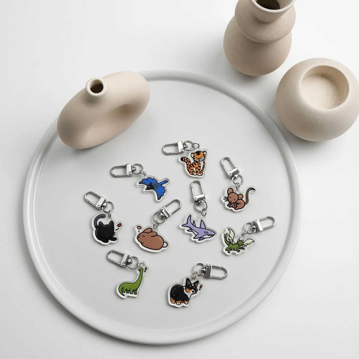 Animal Acrylic Key Ring v2