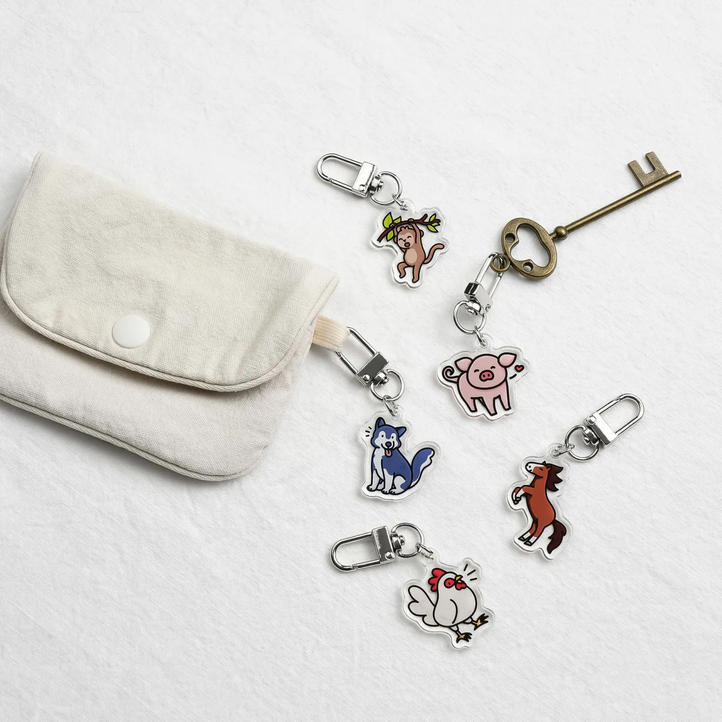 Animal Acrylic Key Ring v2
