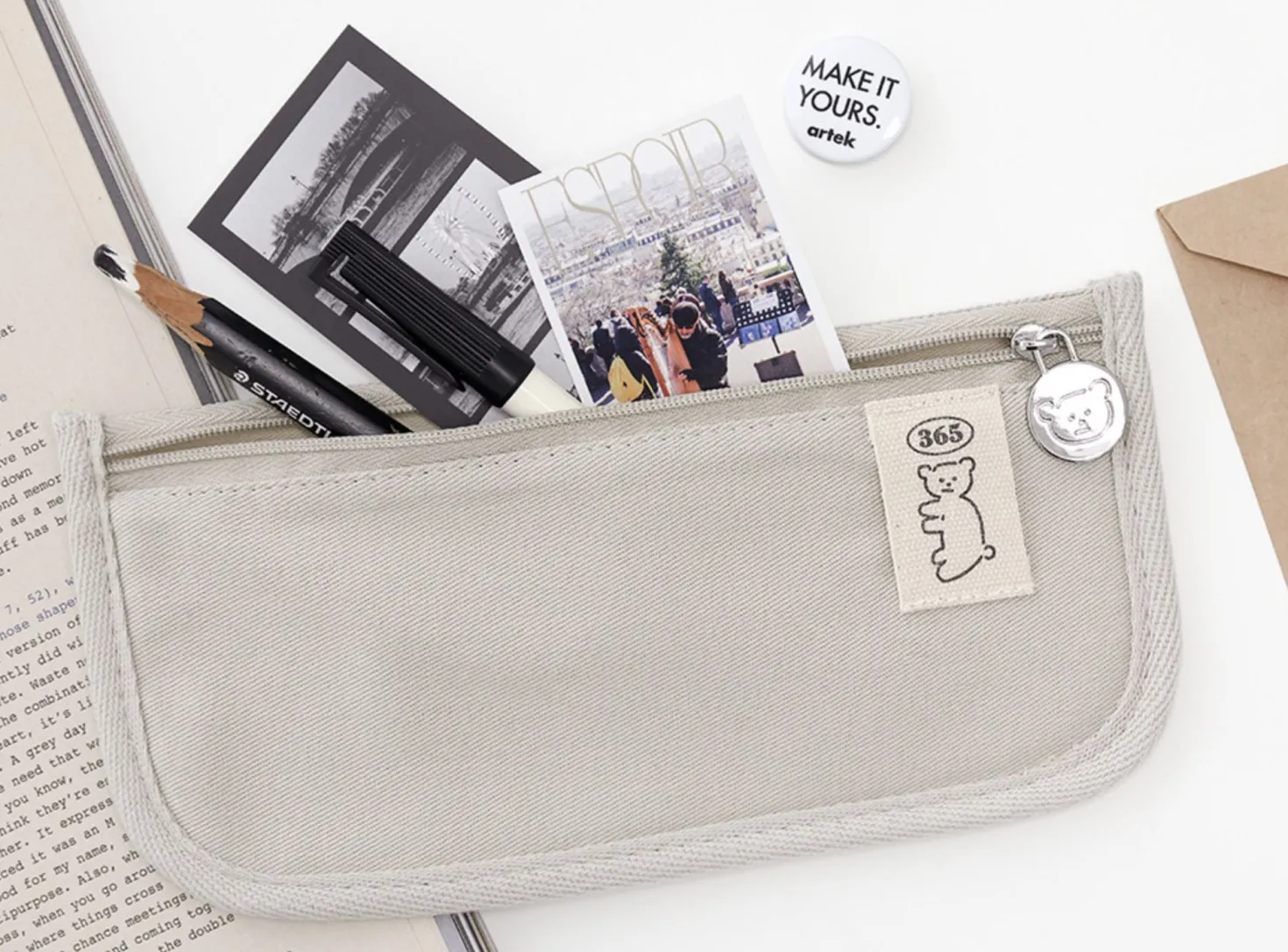 Bear Slim Cotton Pen Pouch