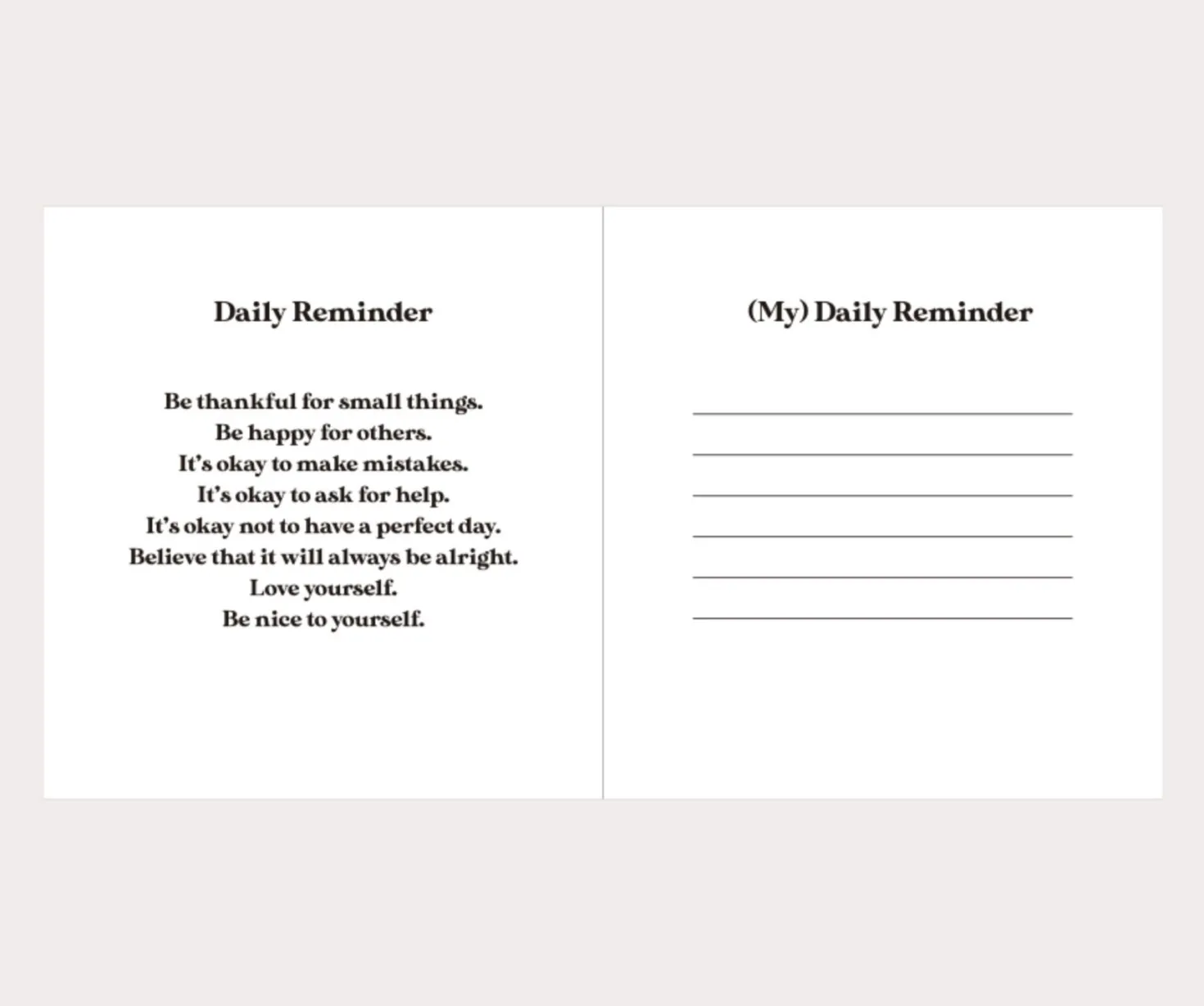 Be Nice to Yourself Planner