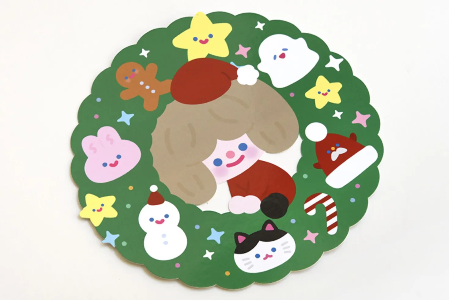 Big Christmas Wreath Postcard