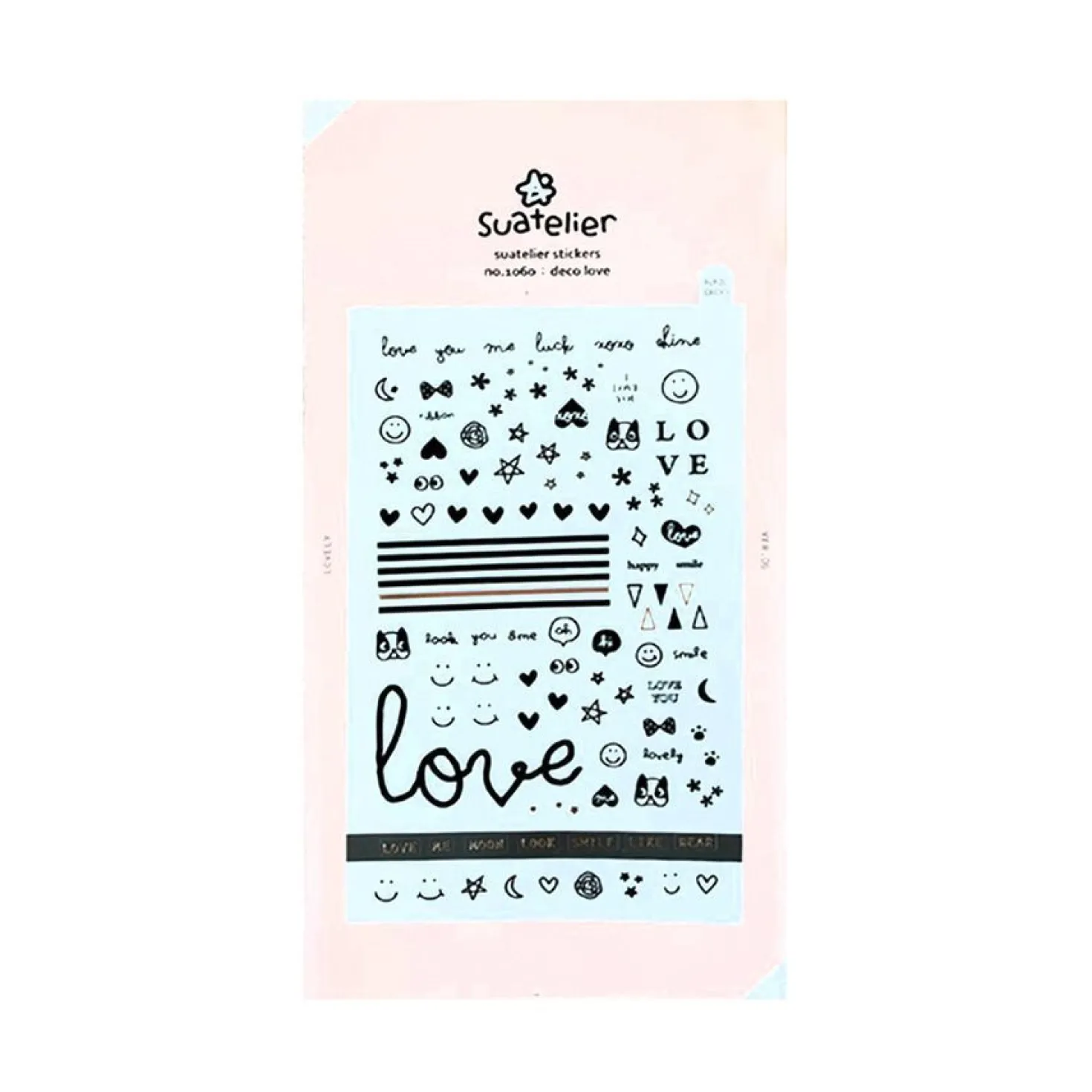 Black Love Nail Deco Sticker