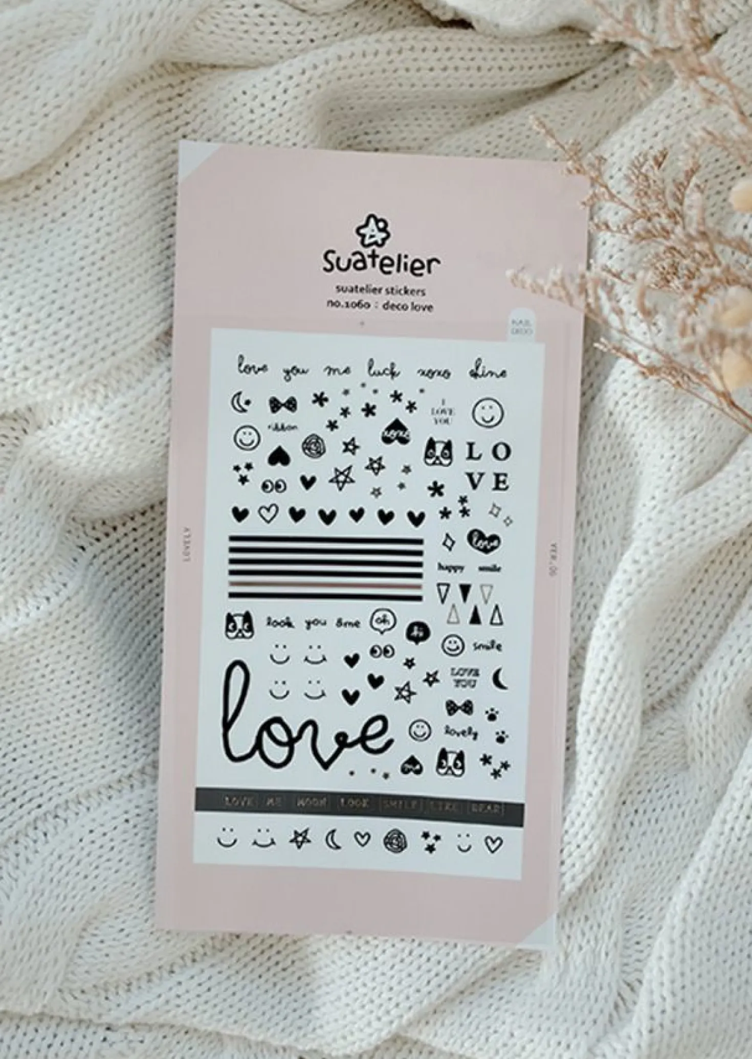 Black Love Nail Deco Sticker