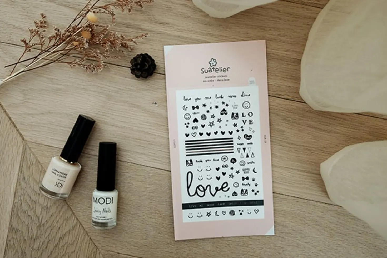 Black Love Nail Deco Sticker