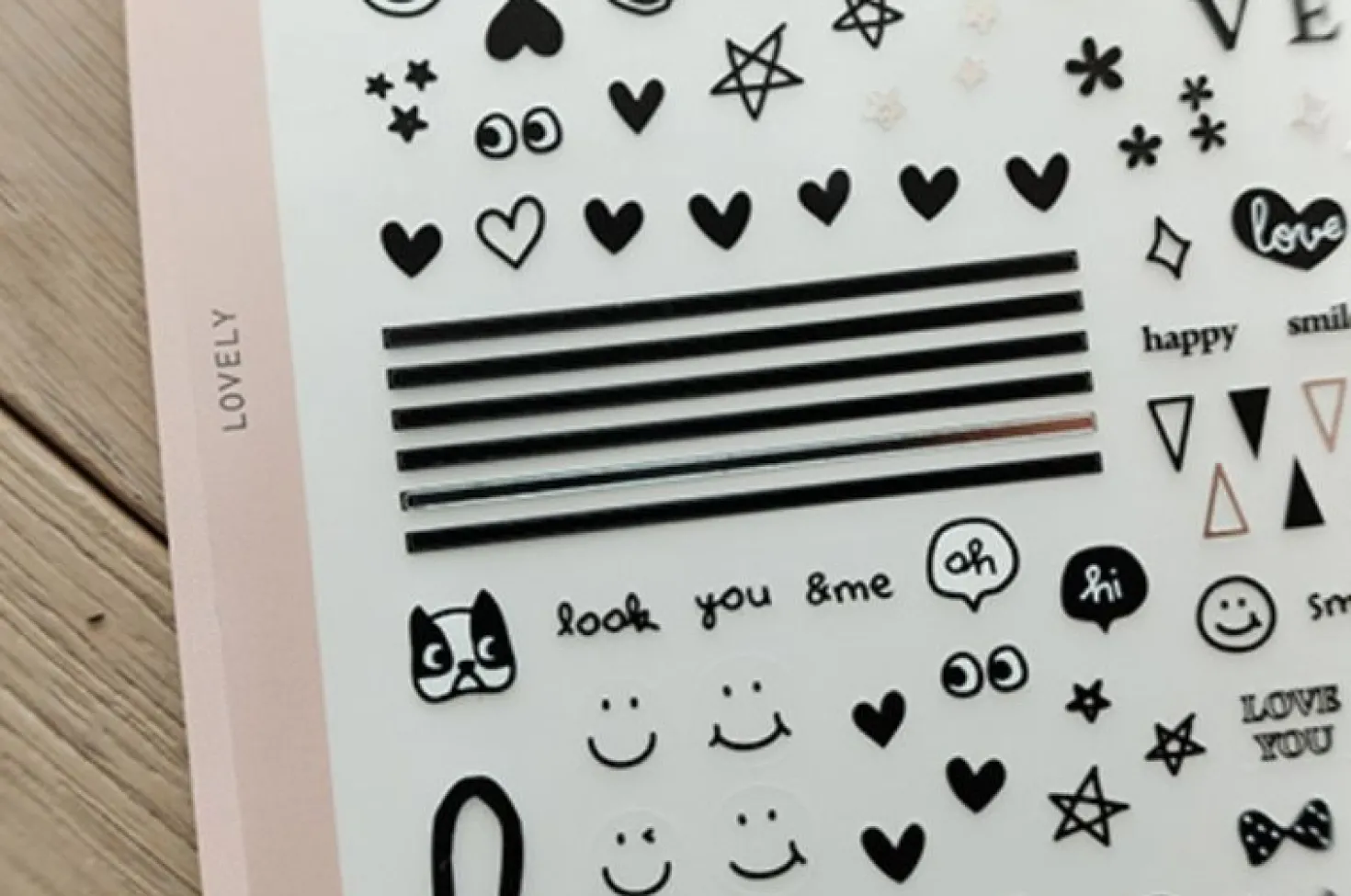 Black Love Nail Deco Sticker