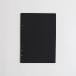 Black 6 Ring A5 Plain Note Refill