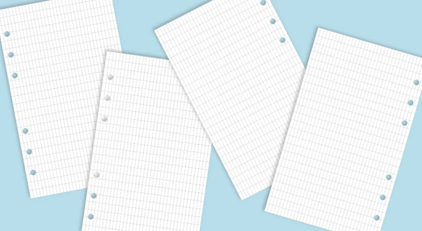Bulk 6 Ring A6 Long Grid Note Refill