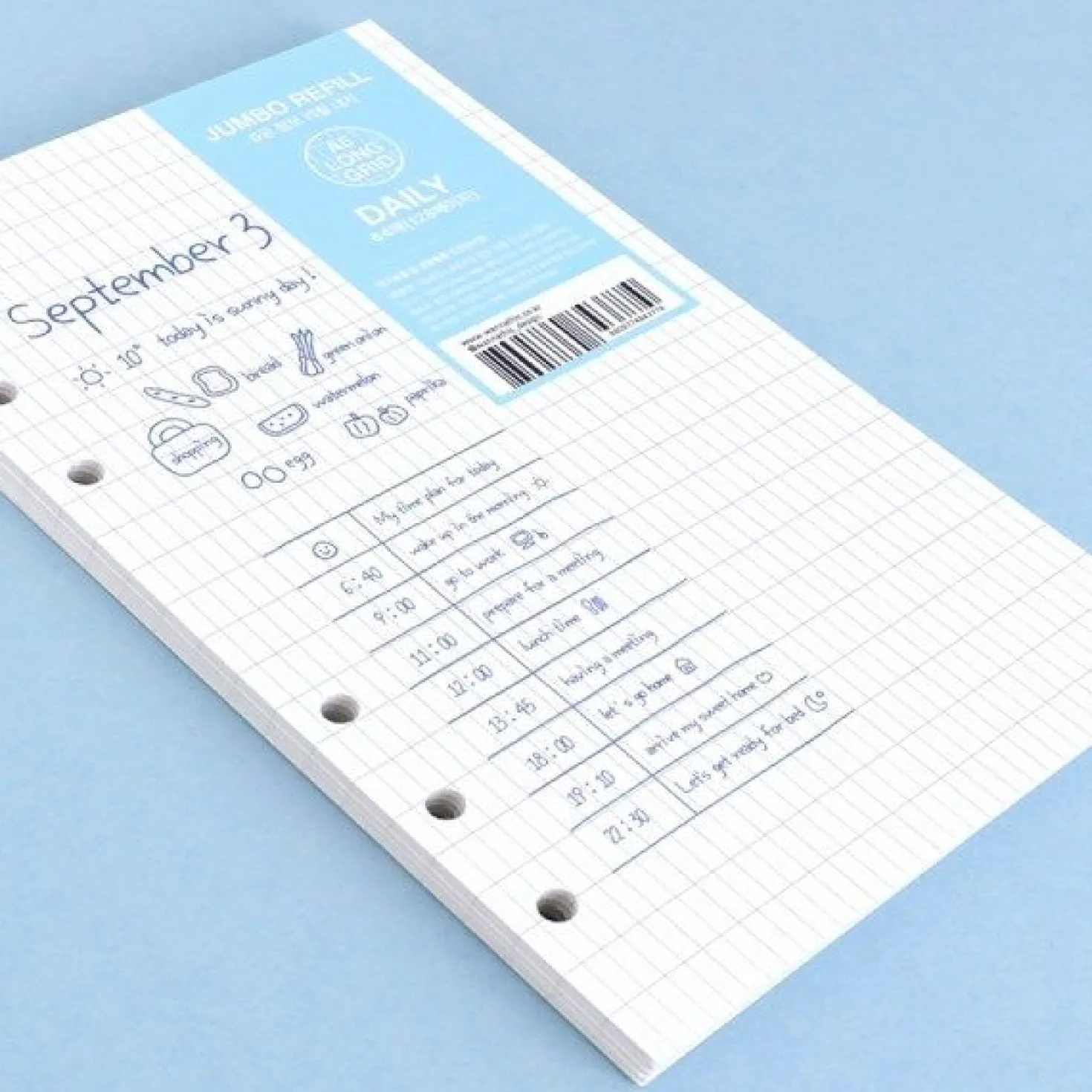 Bulk 6 Ring A6 Long Grid Note Refill