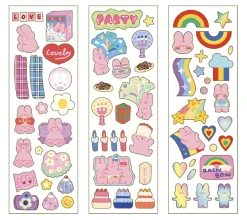 Bunny Gold Line Deco Sticker