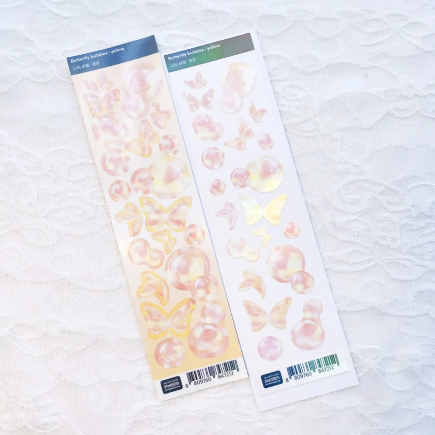 Butterfly Bubble Hologram Slim Sticker