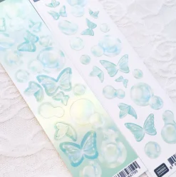 Butterfly Bubble Hologram Slim Sticker
