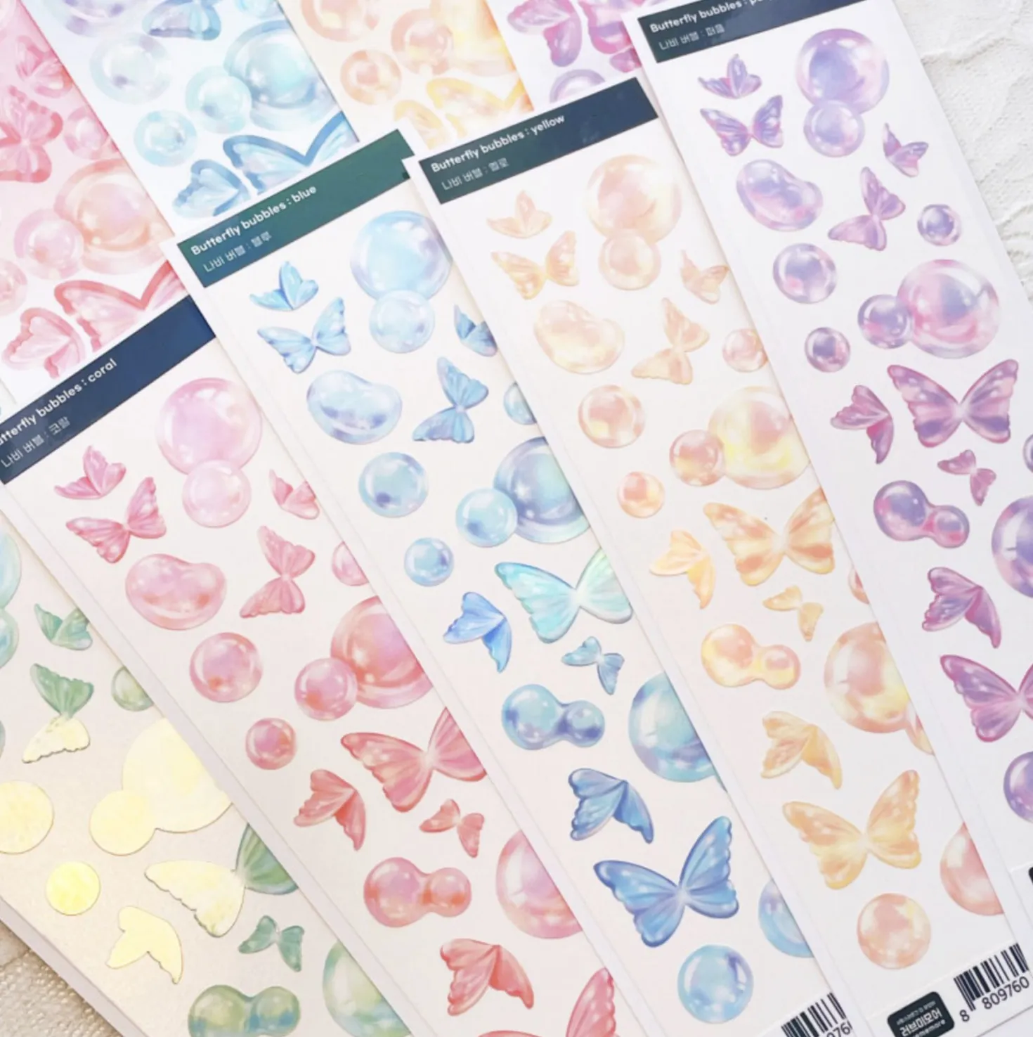 Butterfly Bubble Hologram Slim Sticker