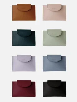 Button Vegan Leather Passport Wallet