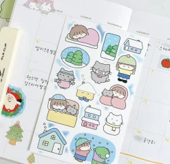 Cat and Hodu Winter Cozy Sticker