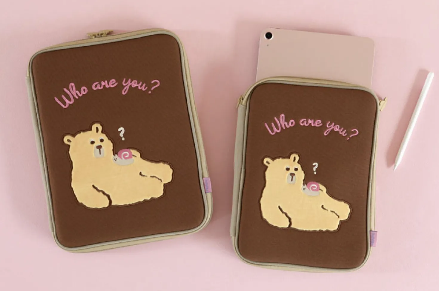 Cat & Bear 11 in. iPad Pouch