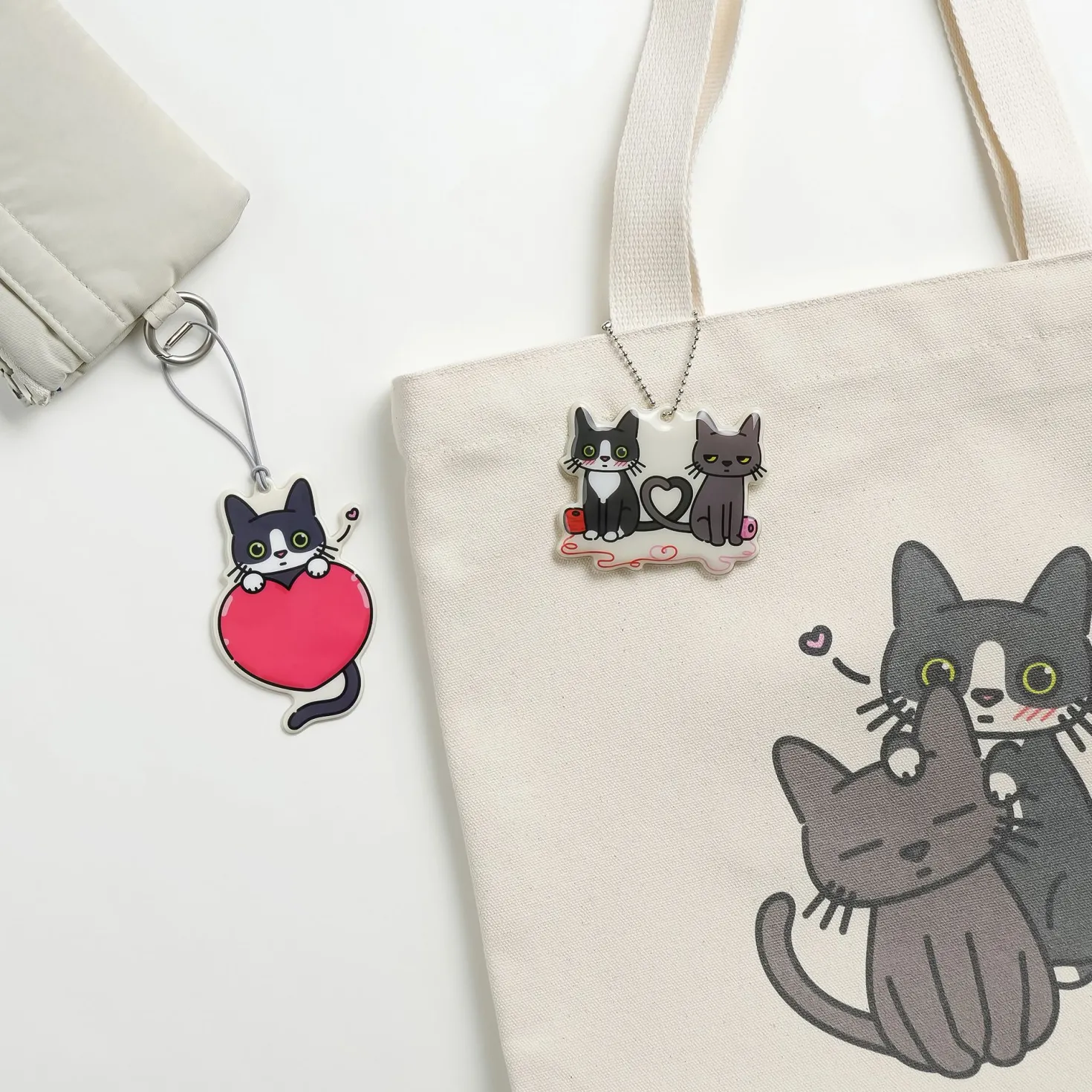 Cat Couple Tote Bag