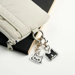 Cat Face Acrylic Key Ring