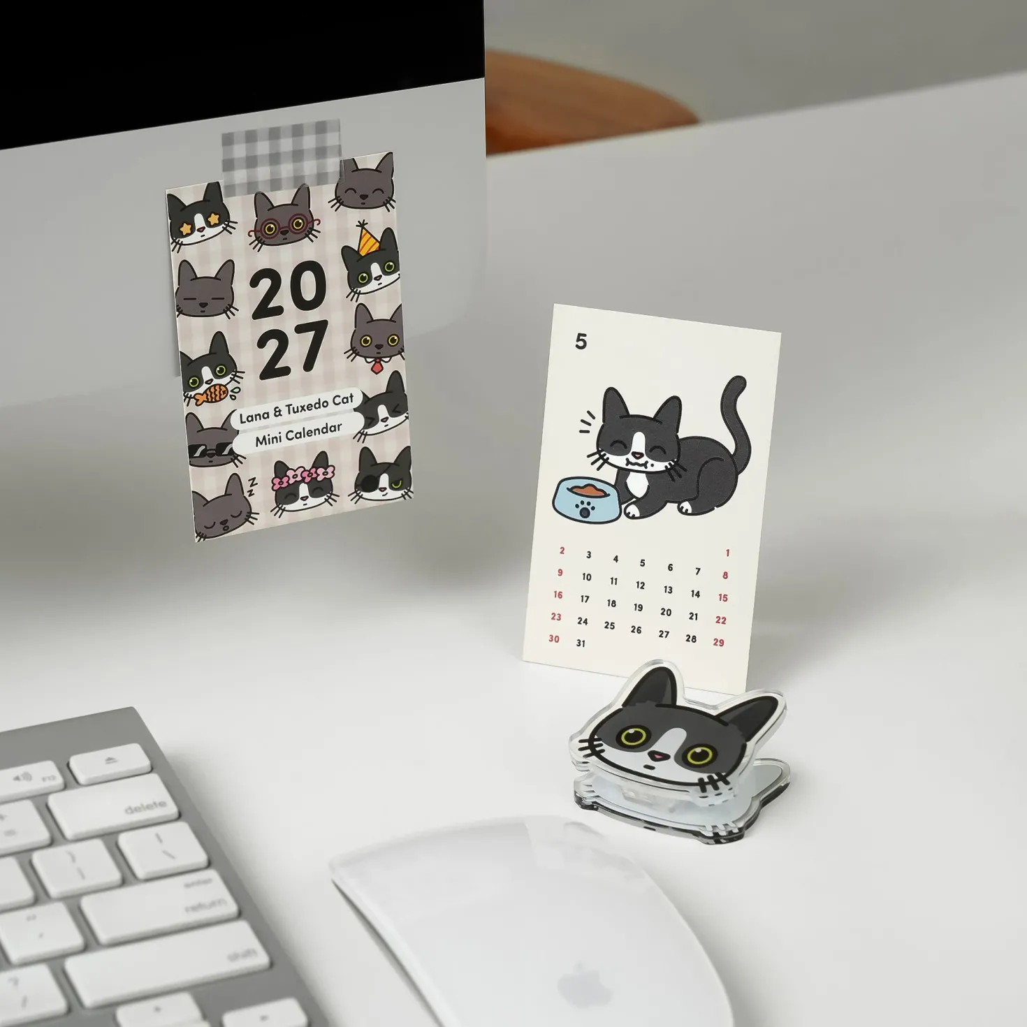 Cat Face Double-sided Acrylic Clip