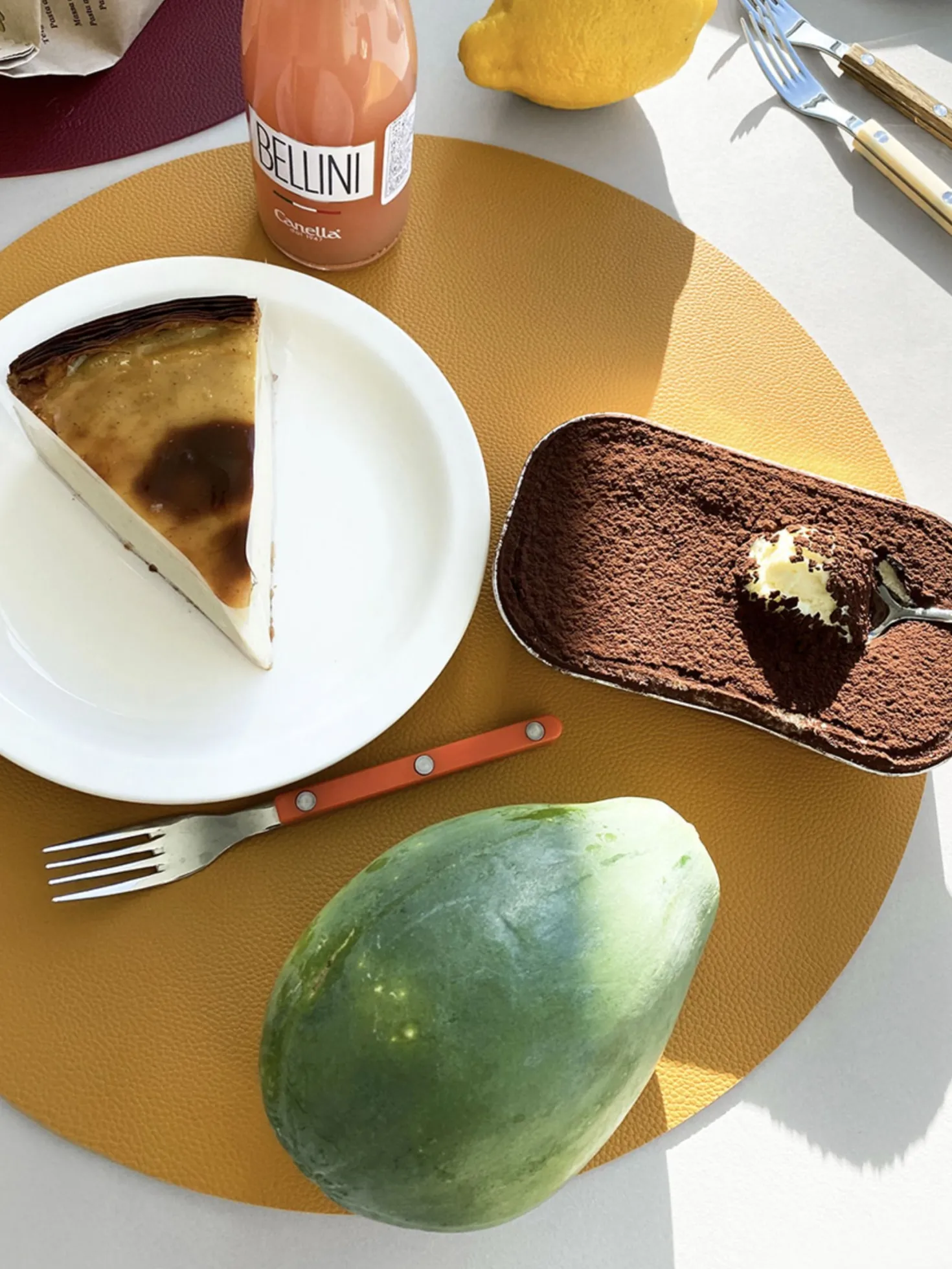 Circle Edge Leather Dining Placemat