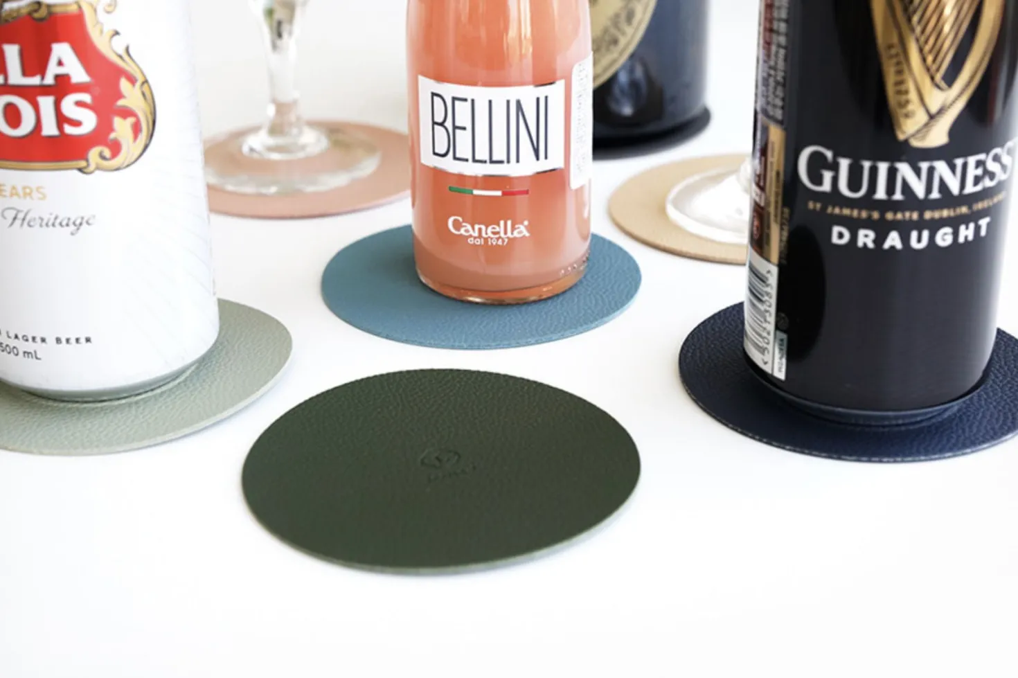 Circle Edge Leather Tea Coaster