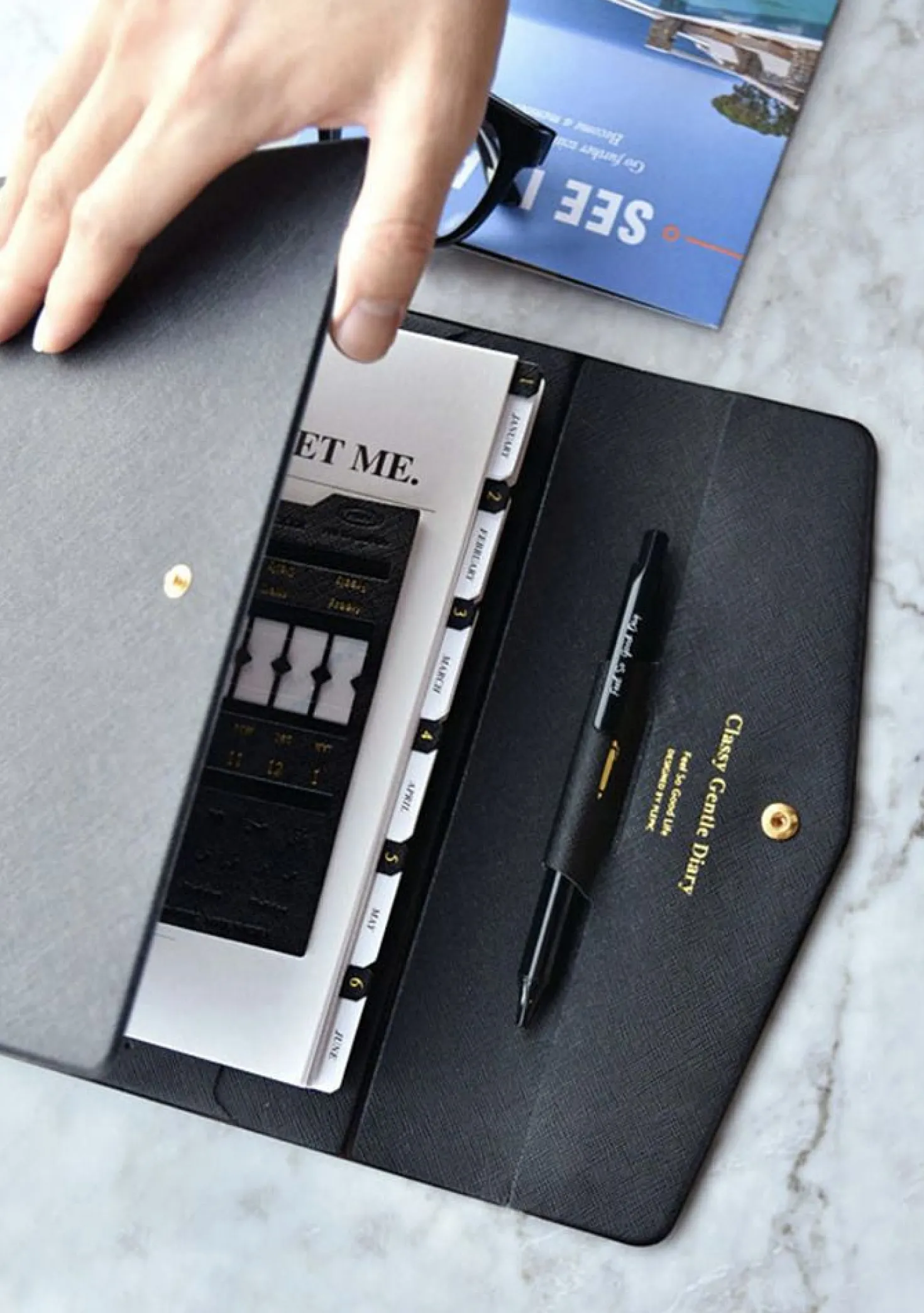 Classy Leather Index Sticker
