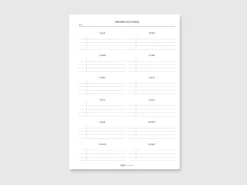 Classy Standard Index Weekly Planner