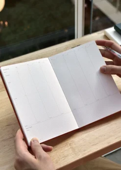 Classy Textured Leather B6 Weekly Planner