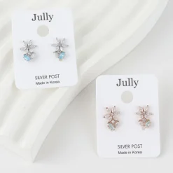 Cubic Zirconia Flower Earrings