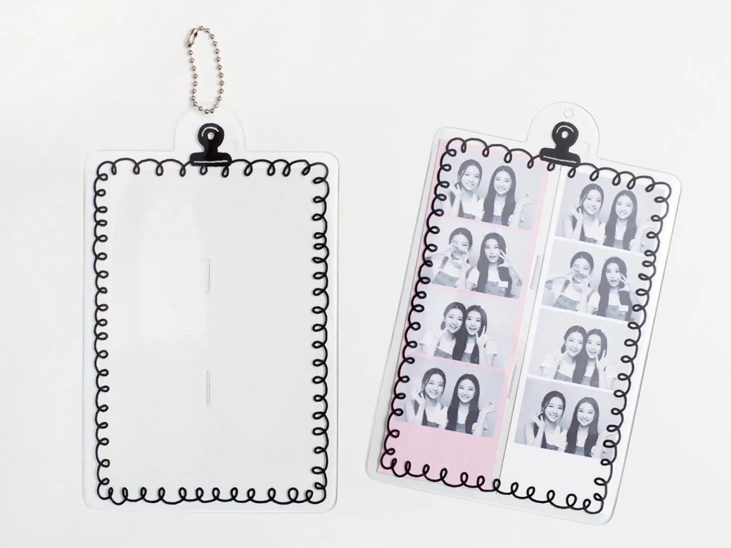 4 Cut Double Photo Holder Key Chain