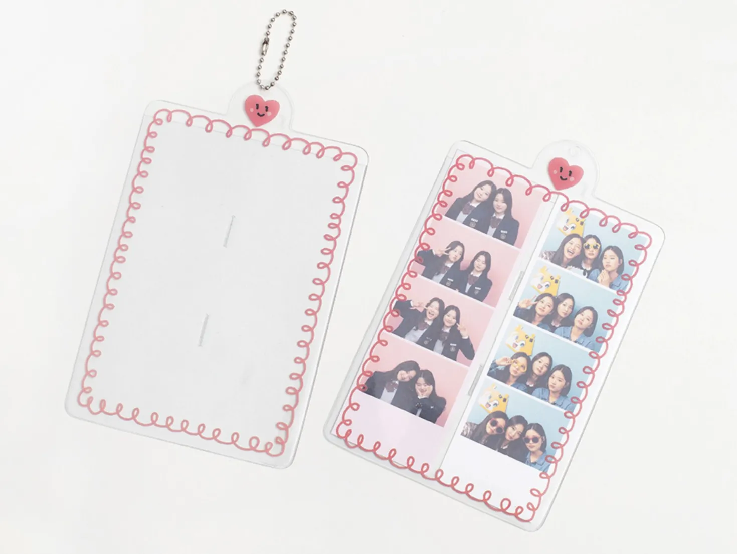 4 Cut Double Photo Holder Key Chain