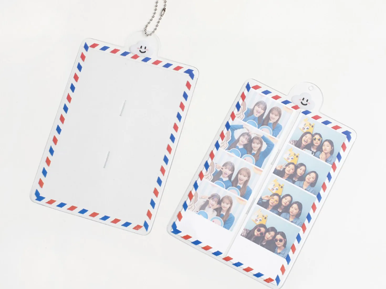 4 Cut Double Photo Holder Key Chain