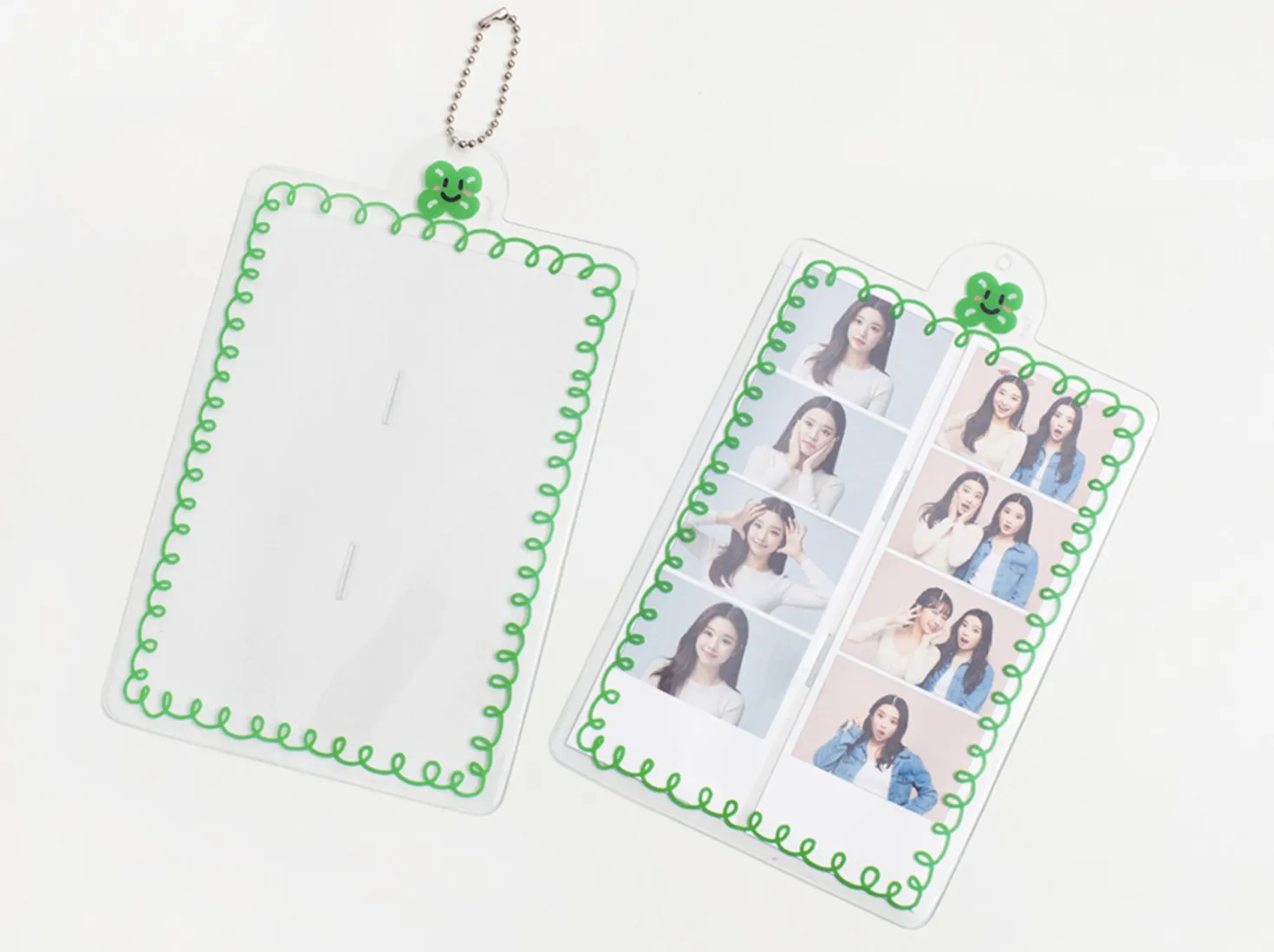 4 Cut Double Photo Holder Key Chain