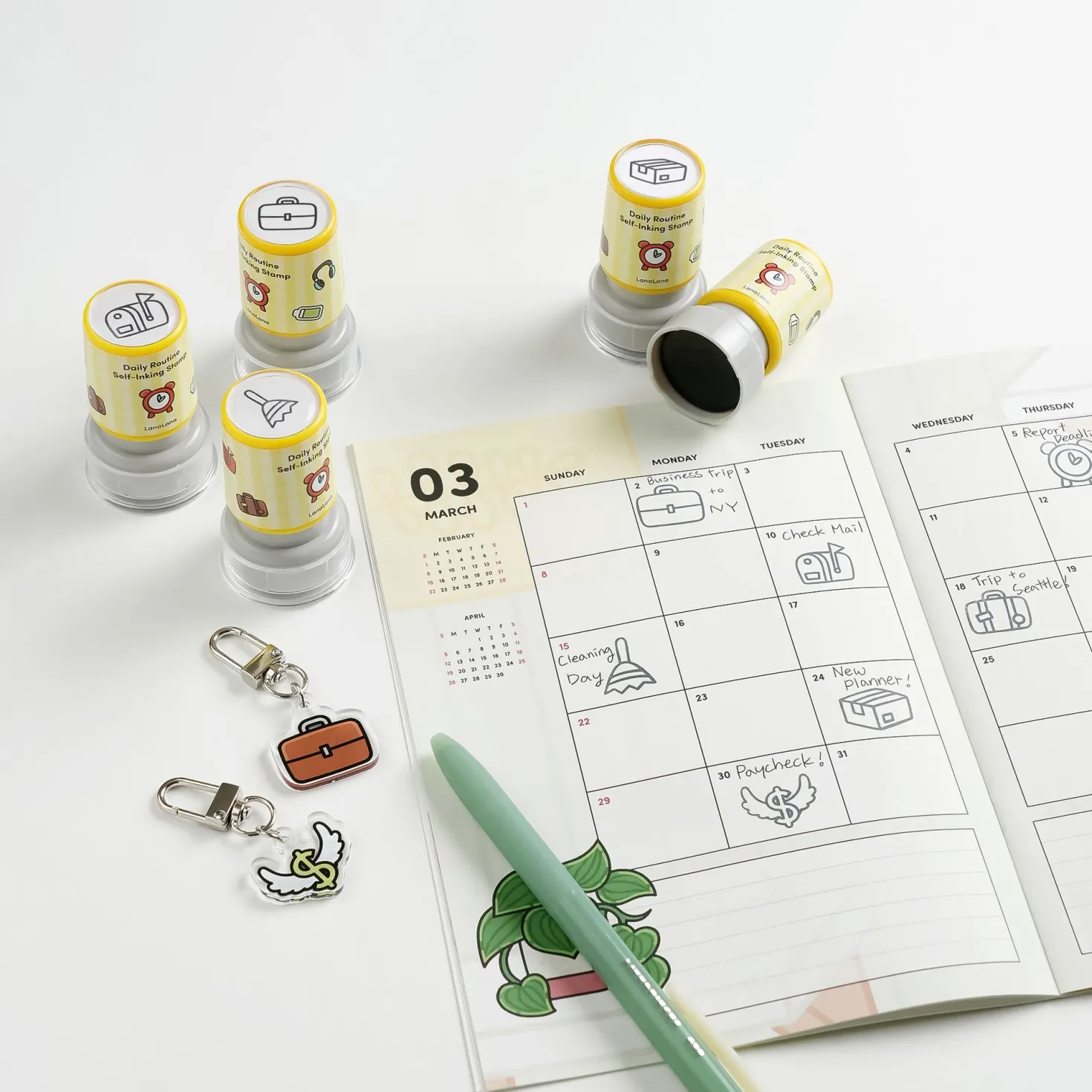 Daily Routine Acrylic Key Ring
