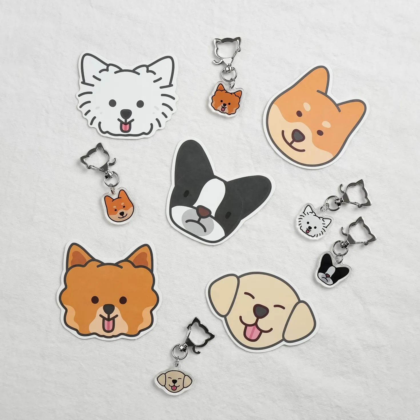 Dog Face Acrylic Key Ring