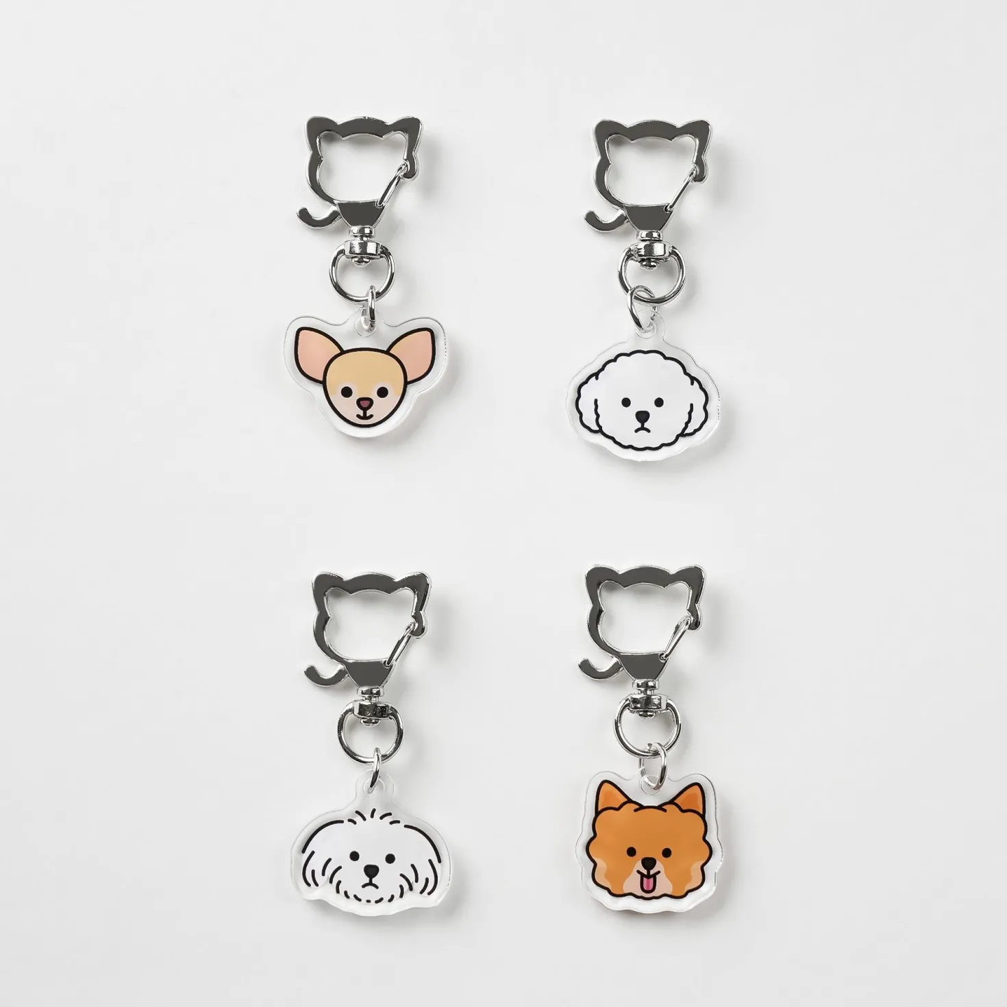 Dog Face Acrylic Key Ring
