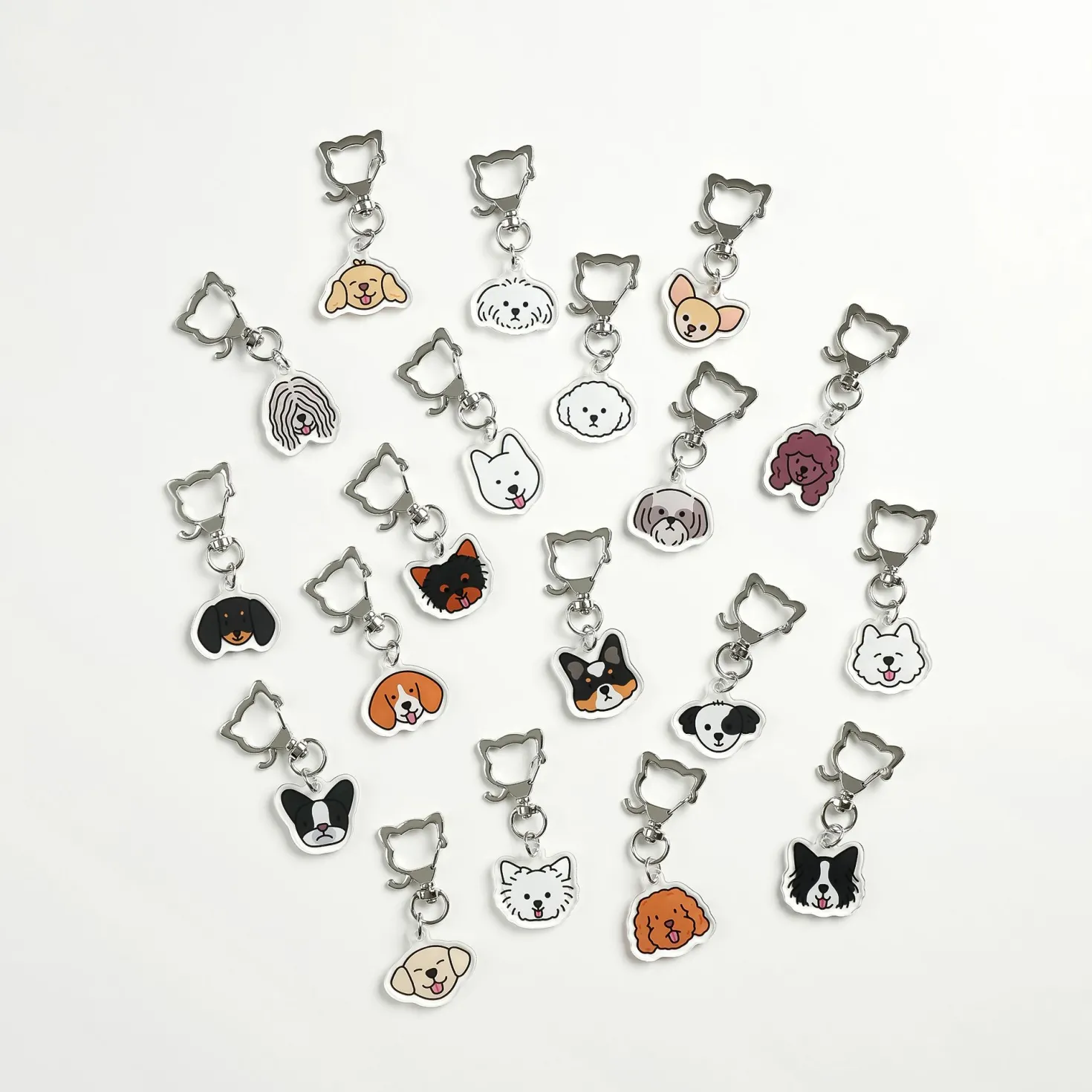 Dog Face Acrylic Key Ring
