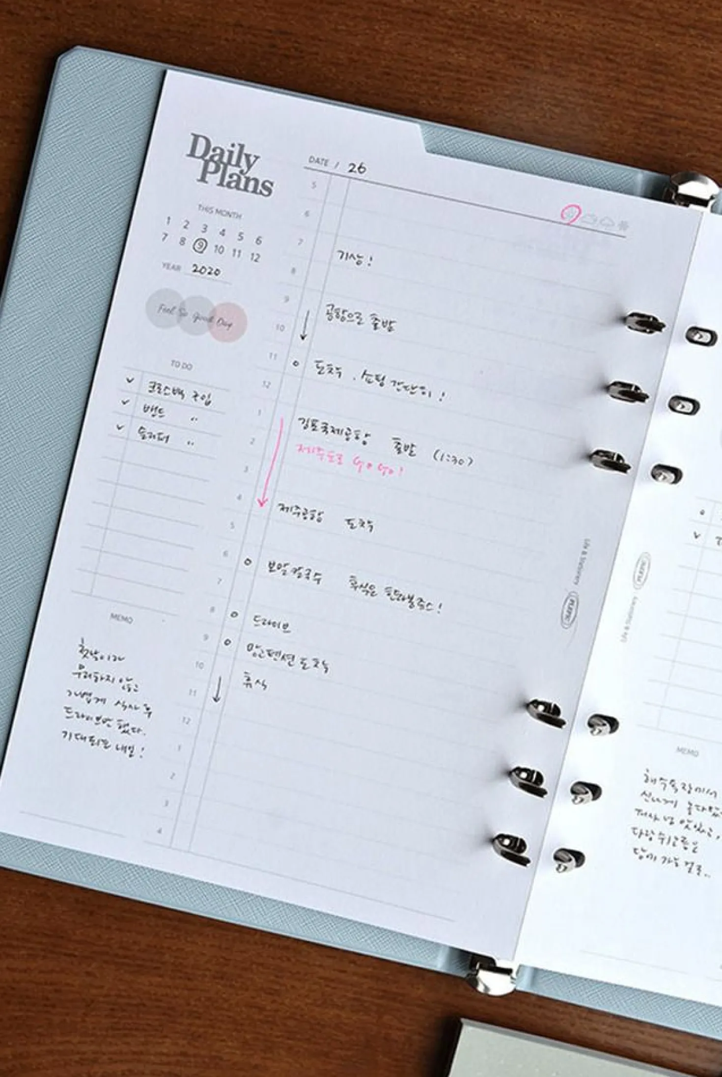 Double-sided Classy 6 Ring A5 Index Planner Refill