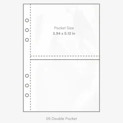 Double-sided 6 Ring A5 Pocket Refill