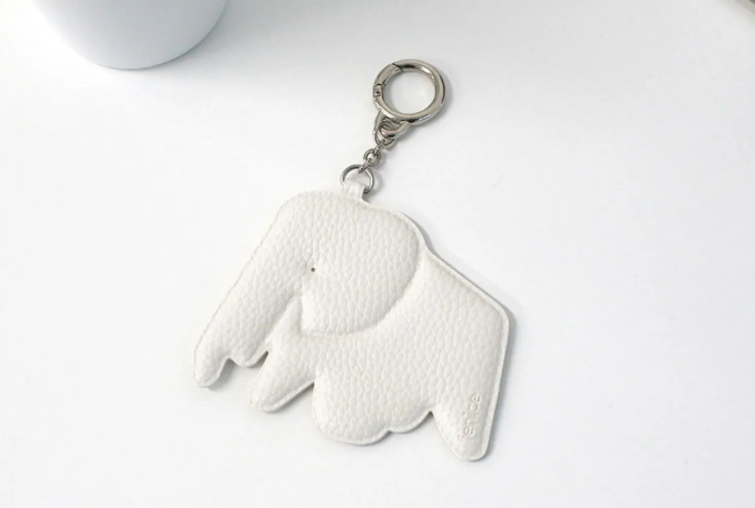 Elephant Vegan Leather Key Ring