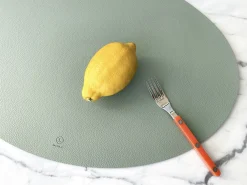 Ellipse Edge Leather Dining Placemat
