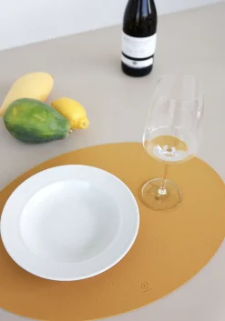Ellipse Edge Leather Dining Placemat
