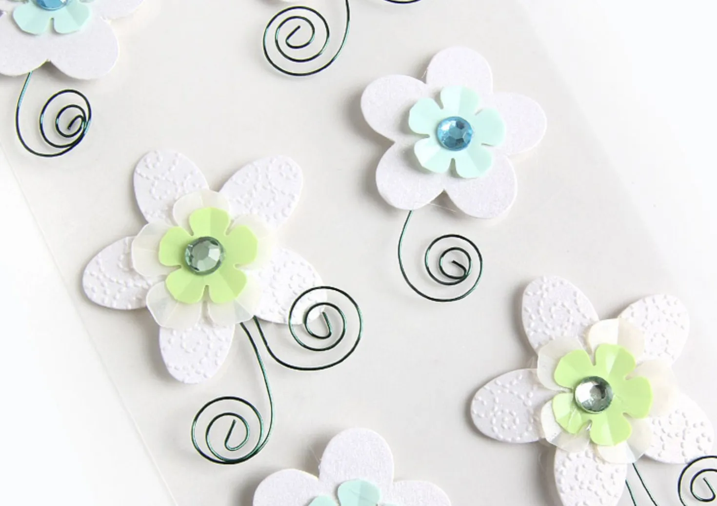 Flower Themed 3D Deco Sticker v1