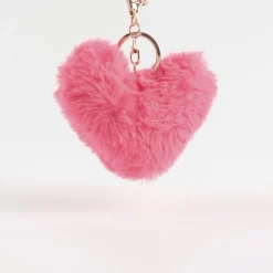 Fluffy Heart Key Ring