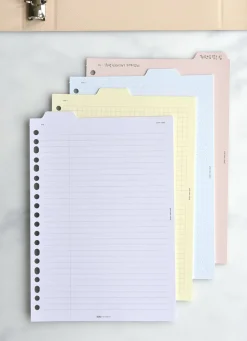 Folder Index 6 Ring & 20 Ring A5 Note Refill Set
