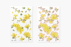 Forsythia Pressed Flower Sticker