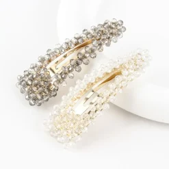Gold Beads Hair Snap Clip