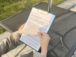 Gold Metal Vegan Leather Clipboard
