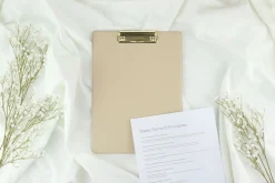Gold Metal Vegan Leather Clipboard