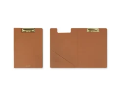 Gold Metal Vegan Leather Folding Clipboard