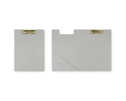 Gold Metal Vegan Leather Folding Clipboard